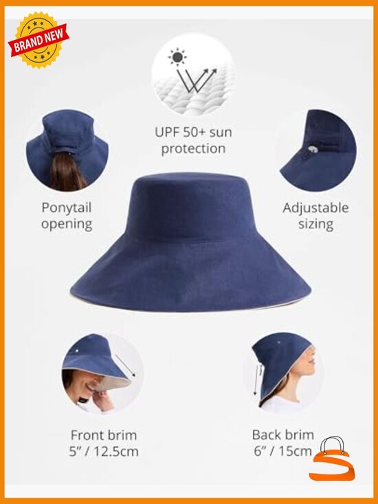 UPF 50+ Sun Hat with Ponytail Hole, Packable for Travel, Adjustable main image 7
